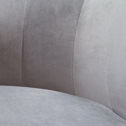 Pandora Accent Chair in Grey Velvet with Polished Silver Stainless Steel Frame by Diamond Sofa