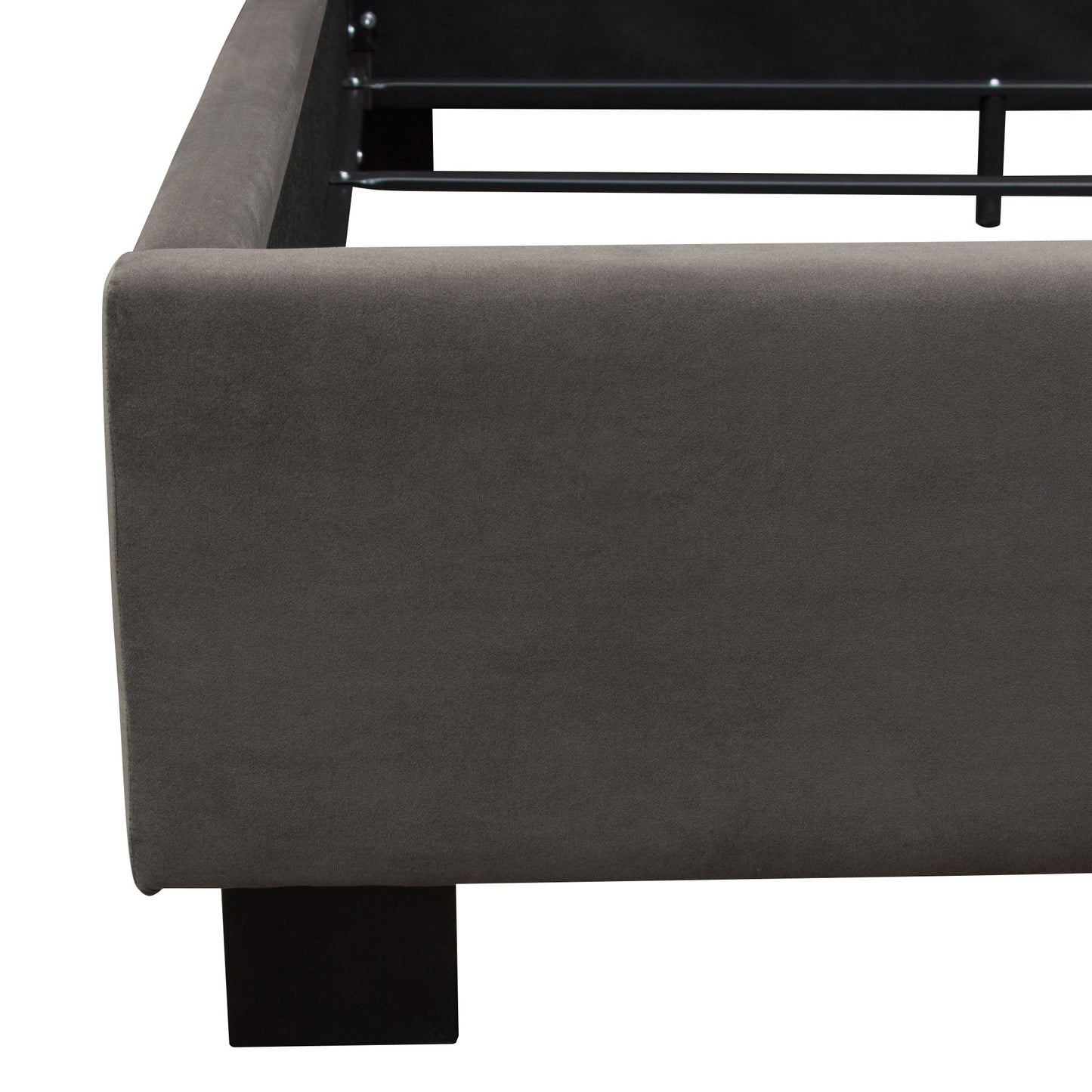 Park Avenue Eastern King Tufted Bed with Vintage Wing in Smoke Grey Velvet by Diamond Sofa