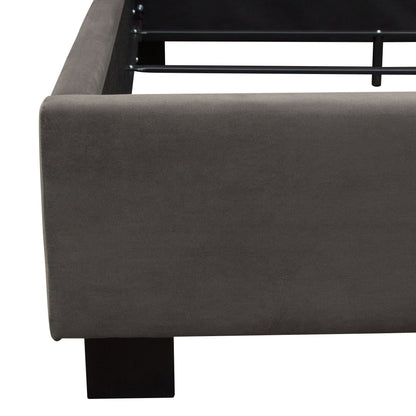 Park Avenue Eastern King Tufted Bed with Vintage Wing in Smoke Grey Velvet by Diamond Sofa