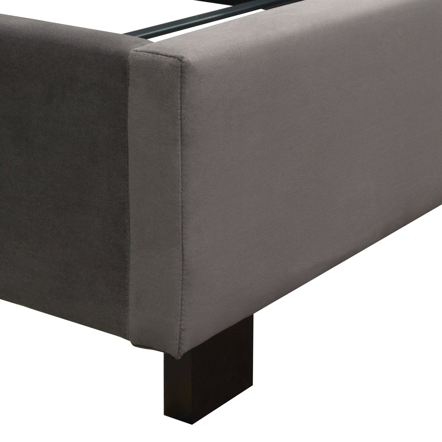 Park Avenue Eastern King Tufted Bed with Vintage Wing in Smoke Grey Velvet by Diamond Sofa