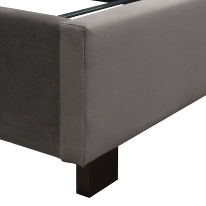 Park Avenue Eastern King Tufted Bed with Vintage Wing in Smoke Grey Velvet by Diamond Sofa