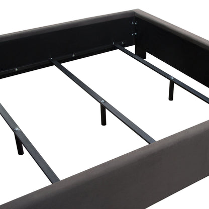Park Avenue Queen Tufted Bed with Vintage Wing in Smoke Grey Velvet by Diamond Sofa