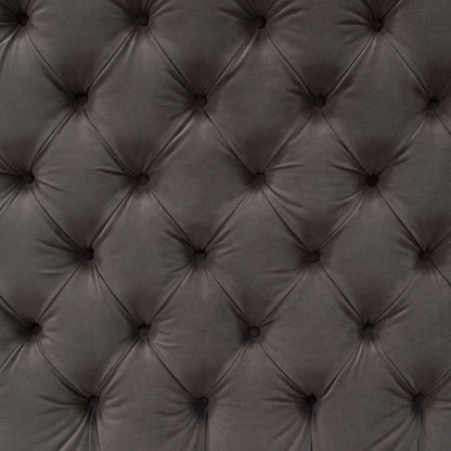 Park Avenue Queen Tufted Bed with Vintage Wing in Smoke Grey Velvet by Diamond Sofa