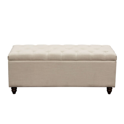 Park Ave Tufted Lift-Top Storage Trunk by Diamond Sofa - Desert Sand Linen