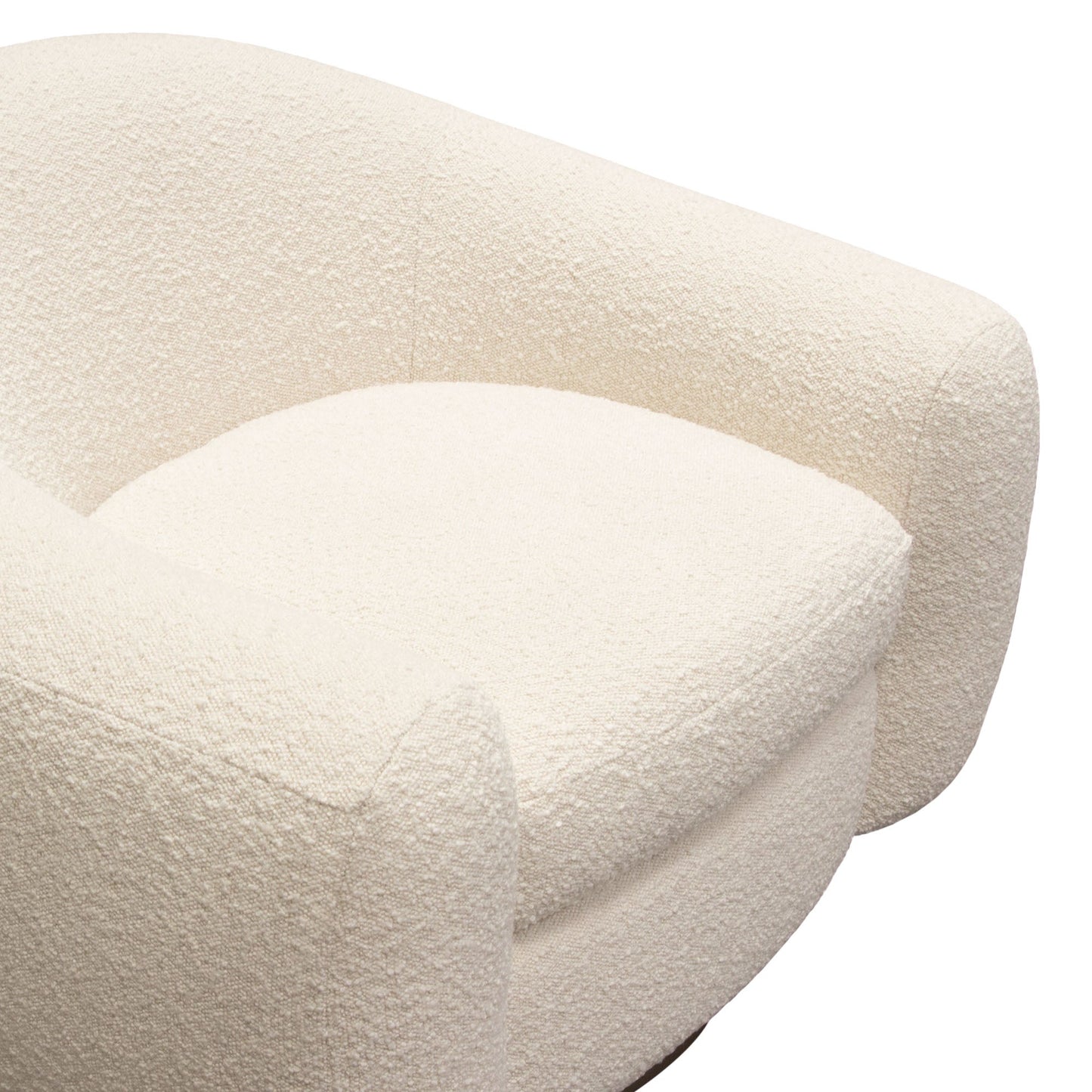 Pascal Swivel Chair in Bone Boucle Textured Fabric w/ Contoured Arms & Back by Diamond Sofa