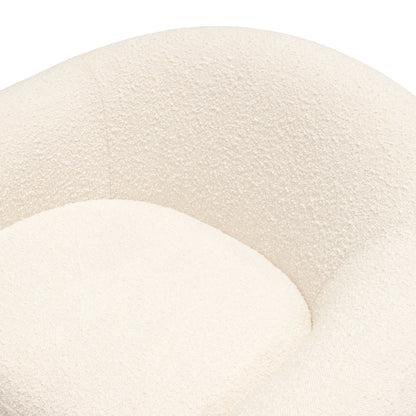 Pascal Swivel Chair in Bone Boucle Textured Fabric w/ Contoured Arms & Back by Diamond Sofa