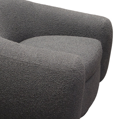 Pascal Swivel Chair in Charcoal Boucle Textured Fabric w/ Contoured Arms & Back by Diamond Sofa