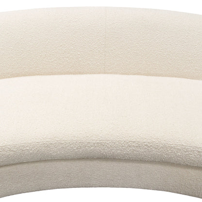 Pascal Sofa in Bone Boucle Textured Fabric w/ Contoured Arms & Back by Diamond Sofa