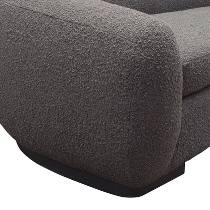 Pascal Sofa in Charcoal Boucle Textured Fabric w/ Contoured Arms & Back by Diamond Sofa