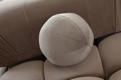 Set of (2) 10" Round Accent Pillows in Mink Tan Velvet by Diamond Sofa
