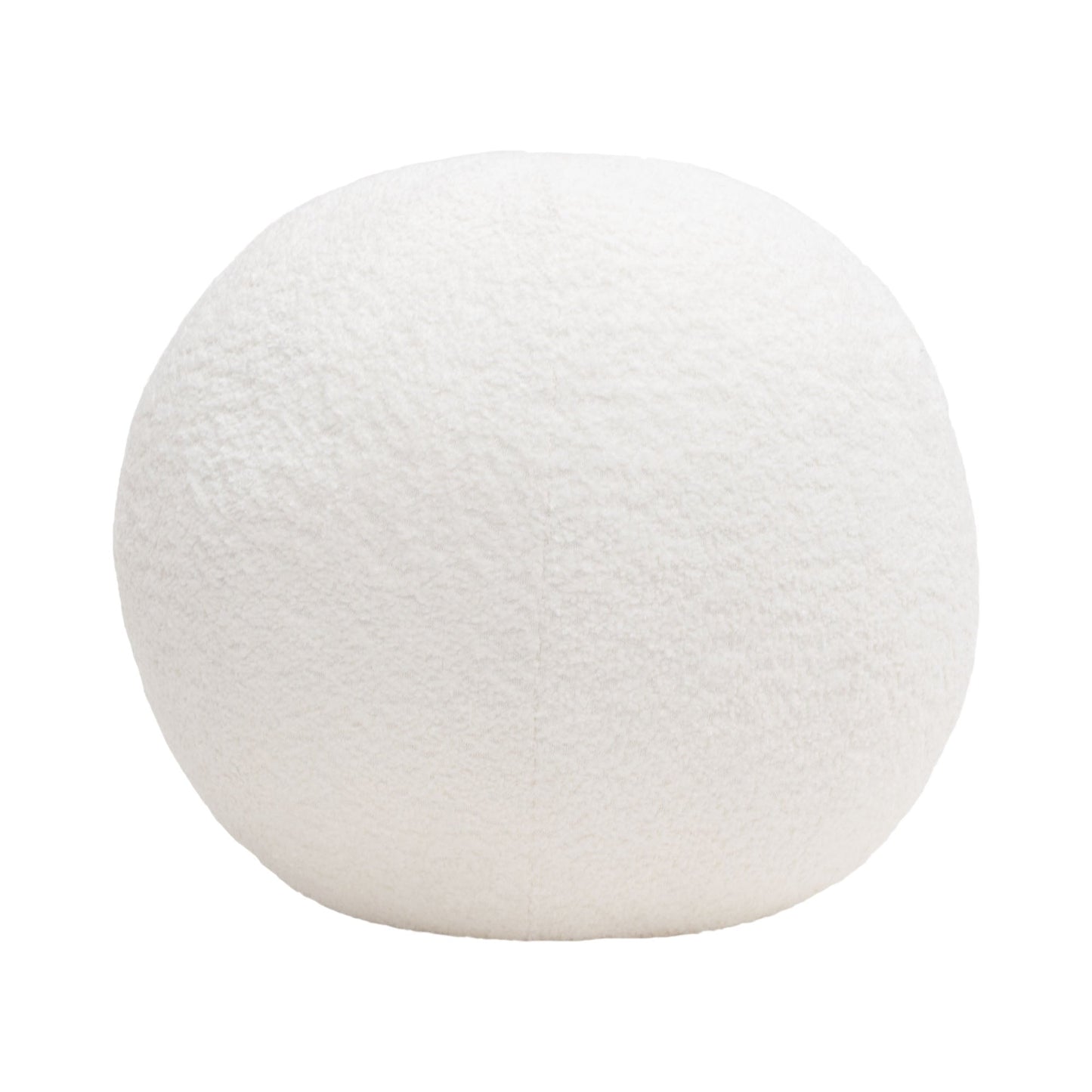 Single 14" Round Accent Pillow Ball in White Faux Shearling by Diamond Sofa