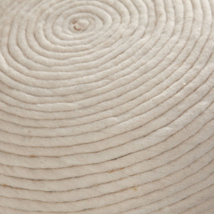 Round Pouf in White Dyed Natural Wool by Diamond Sofa