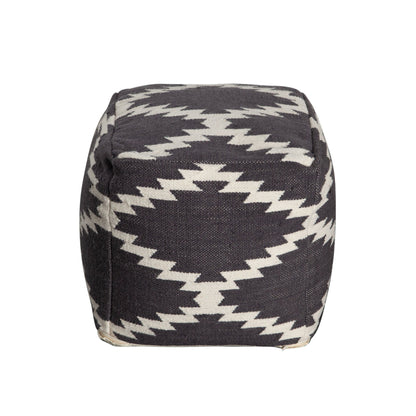 Square Pouf in White/Grey Pattern Wool by Diamond Sofa