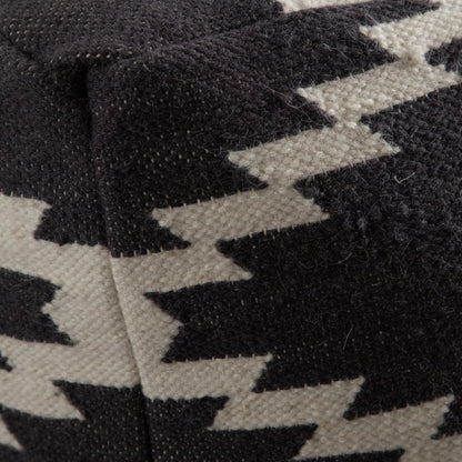 Square Pouf in White/Grey Pattern Wool by Diamond Sofa
