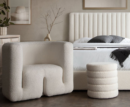 Pulse Accent Chair in Ivory Boucle Fabric by Diamond Sofa