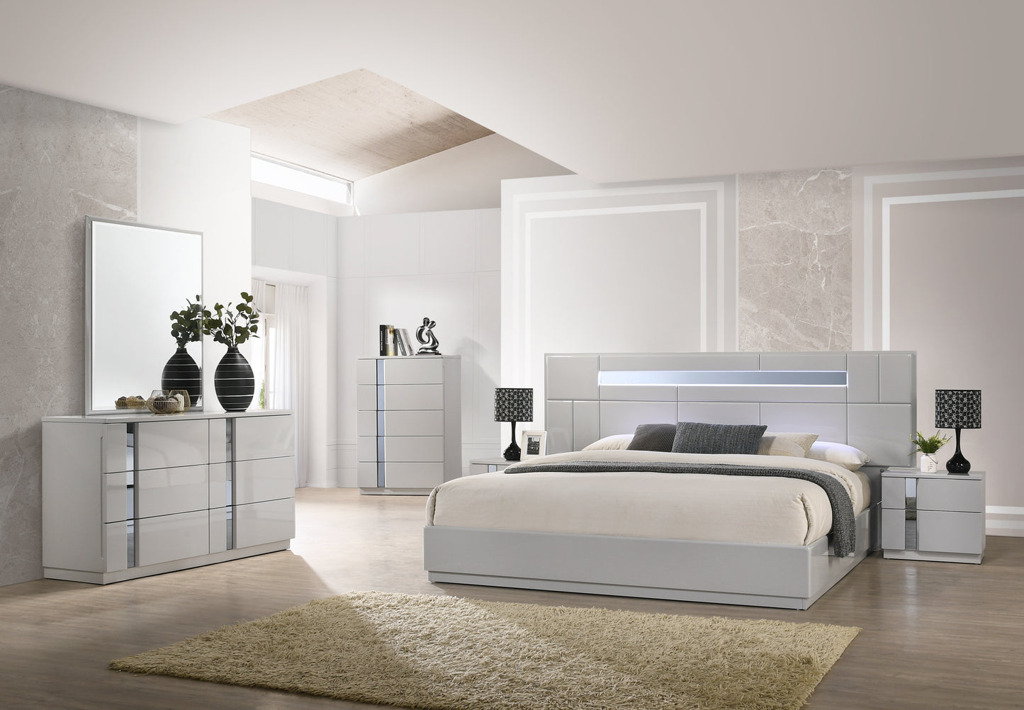J&M Furniture Palermo Grey Q Bed