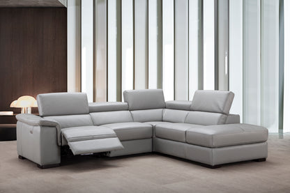 J&M Furniture Perla Premium Leather Sectional in Right Hand Facing Chaise
