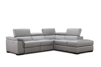 J&M Furniture Perla Premium Leather Sectional in Right Hand Facing Chaise