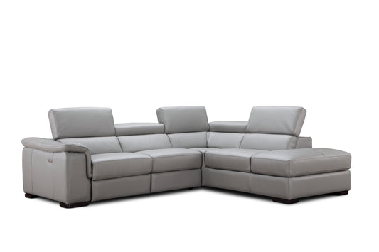 J&M Furniture Perla Premium Leather Sectional in Right Hand Facing Chaise