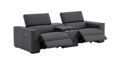 J&M Furniture Picasso Love Seat with Console in Blue Grey