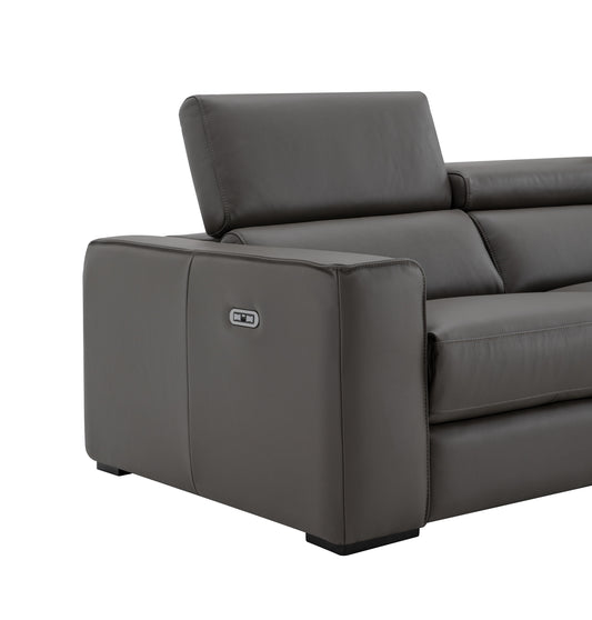 J&M Furniture Picasso Sofa in Silver Grey