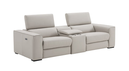 J&M Furniture Picasso Love Seat with Console in Silver Grey