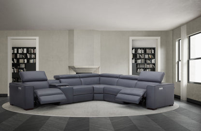 J&M Furniture Picasso Motion Sectional in Blue Grey