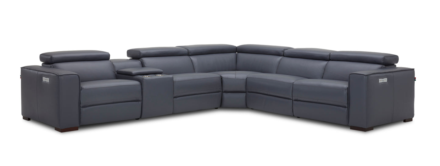 J&M Furniture Picasso Motion Sectional in Blue Grey