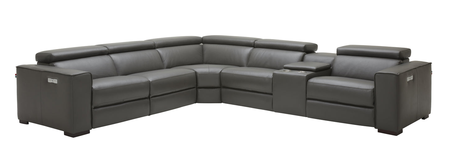 J&M Furniture Picasso Motion Sectional in Dark Grey