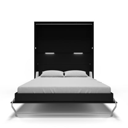 Maxima House Black Vertical European QUEEN size Murphy bed INVENTO with mattress