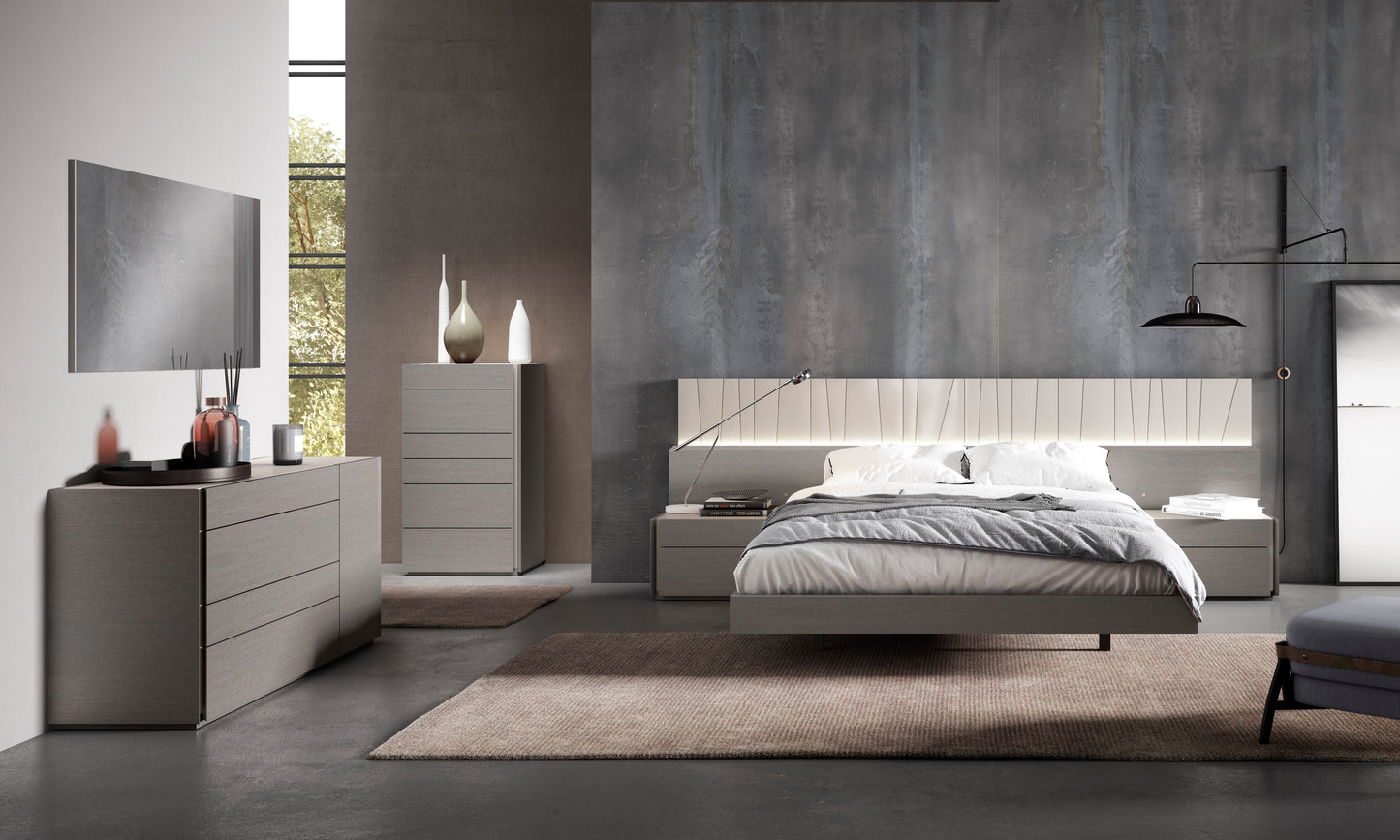 J&M Furniture Porto Mirror in Grey