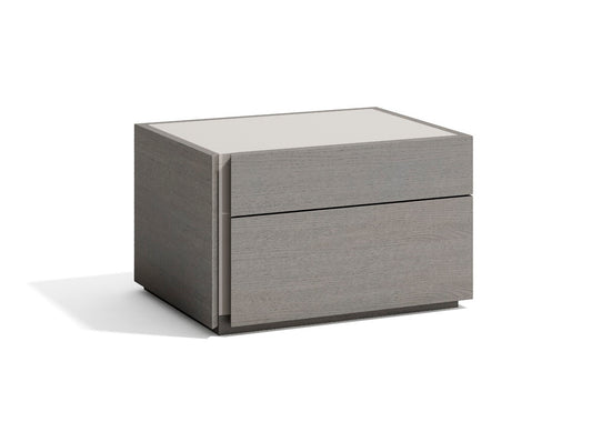 J&M Furniture Porto Left Facing Night Stand in Grey