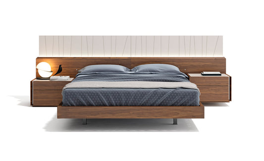 J&M Furniture Porto Queen Size Bed in Walnut