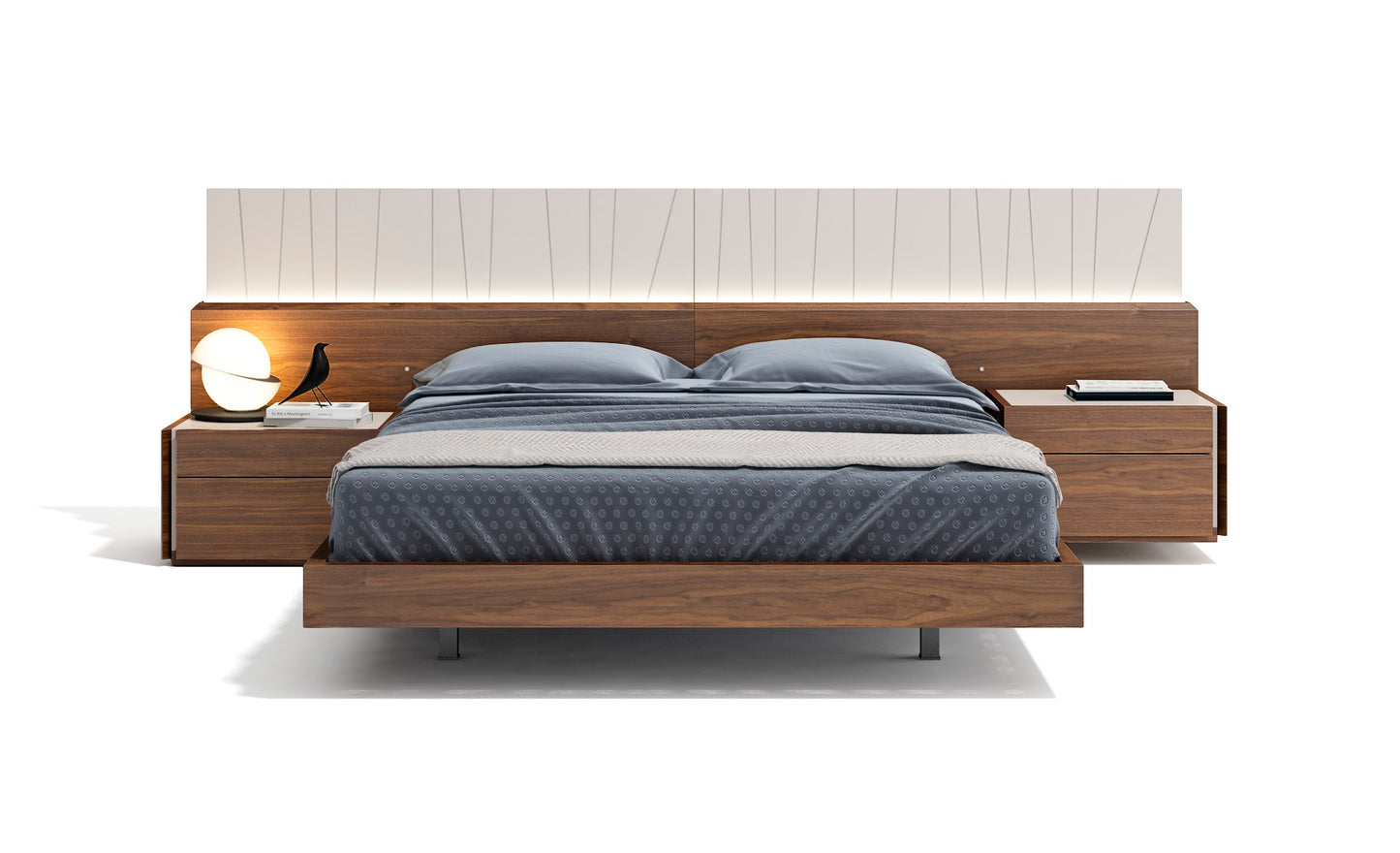 J&M Furniture Porto Left Facing Night Stand in Walnut