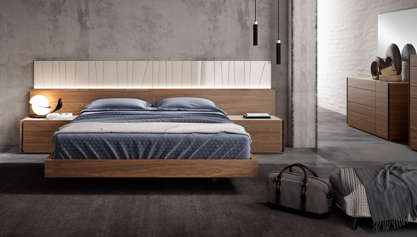 J&M Furniture Porto Queen Size Bed in Walnut