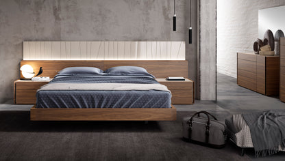 J&M Furniture Porto Queen Size Bed in Walnut