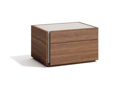 J&M Furniture Porto Left Facing Night Stand in Walnut