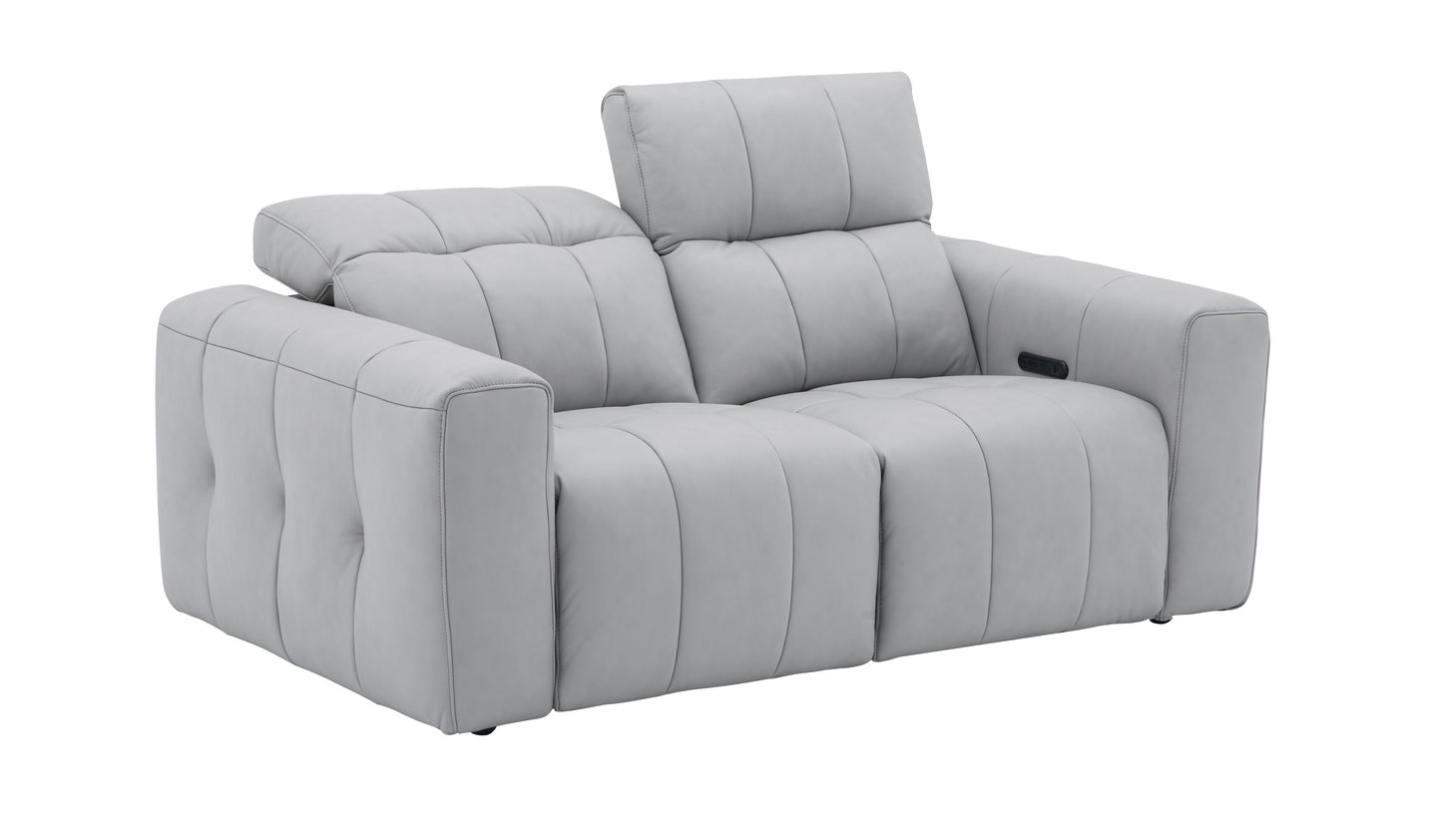 J&M Furniture Prescott Loveseat in Light Grey