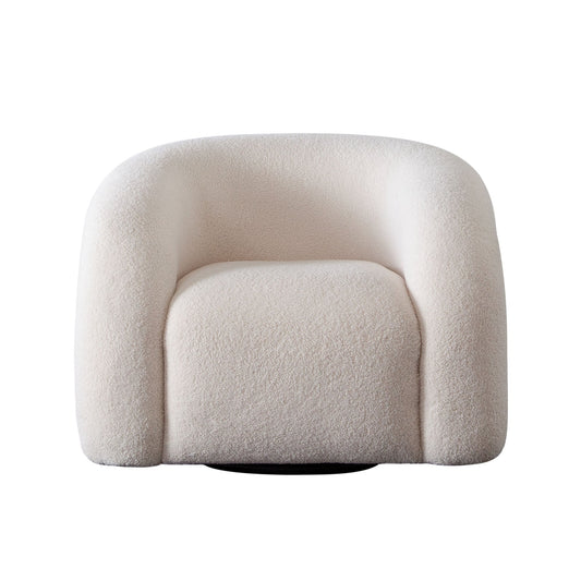 Quantum Swivel Accent Chair in Ivory Sherpa by Diamond Sofa