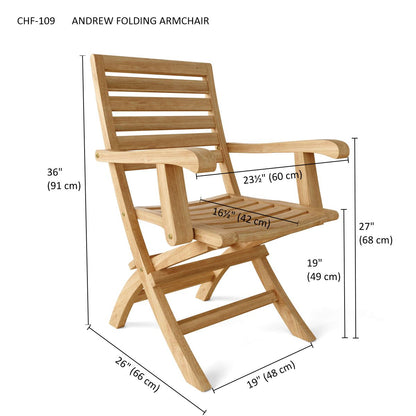 Anderson Teak Andrew Folding Armchair (sell & price per 2 chairs only)