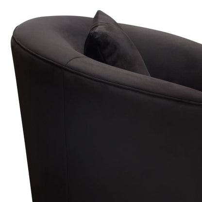 Raven Chair in Black Suede Velvet w/ Brushed Gold Accent Trim by Diamond Sofa