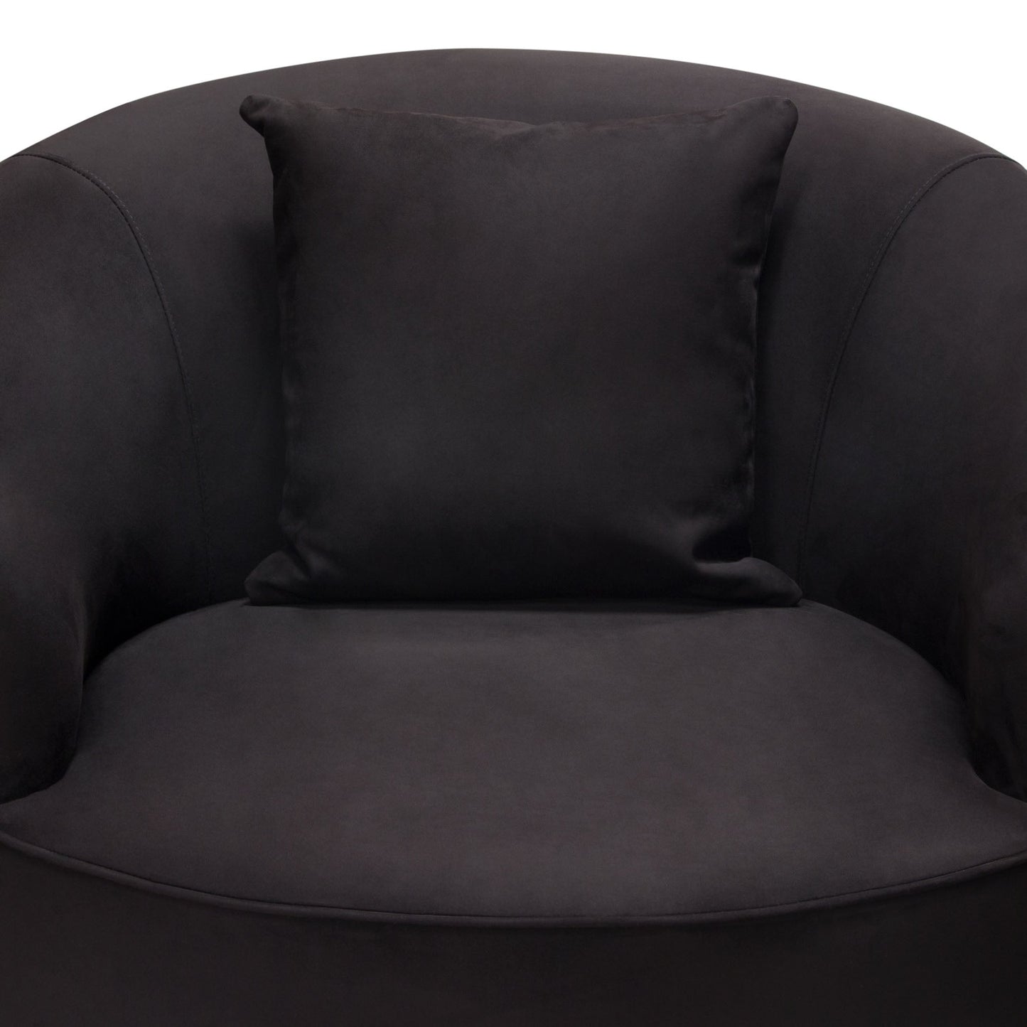 Raven Chair in Black Suede Velvet w/ Brushed Gold Accent Trim by Diamond Sofa