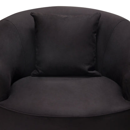 Raven Chair in Black Suede Velvet w/ Brushed Gold Accent Trim by Diamond Sofa