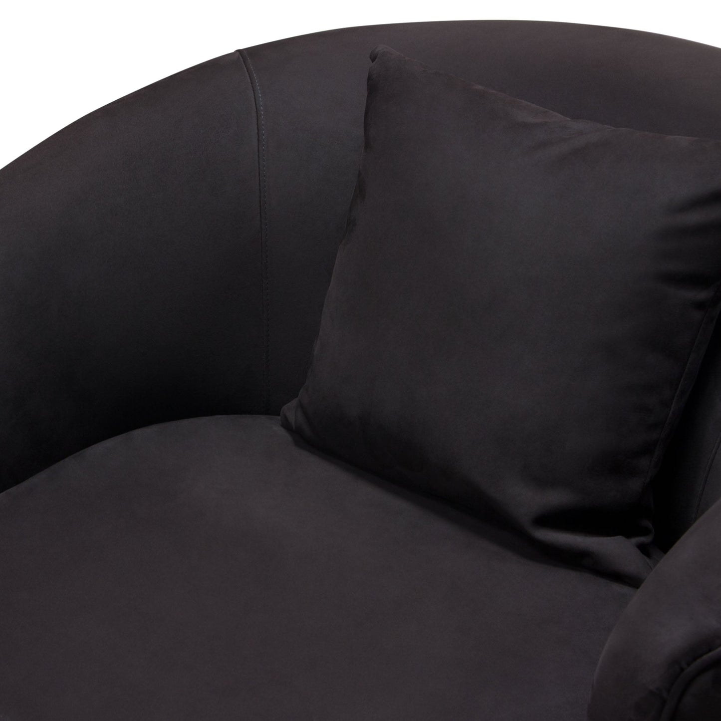 Raven Chair in Black Suede Velvet w/ Brushed Gold Accent Trim by Diamond Sofa