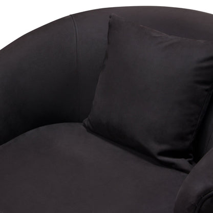 Raven Chair in Black Suede Velvet w/ Brushed Gold Accent Trim by Diamond Sofa