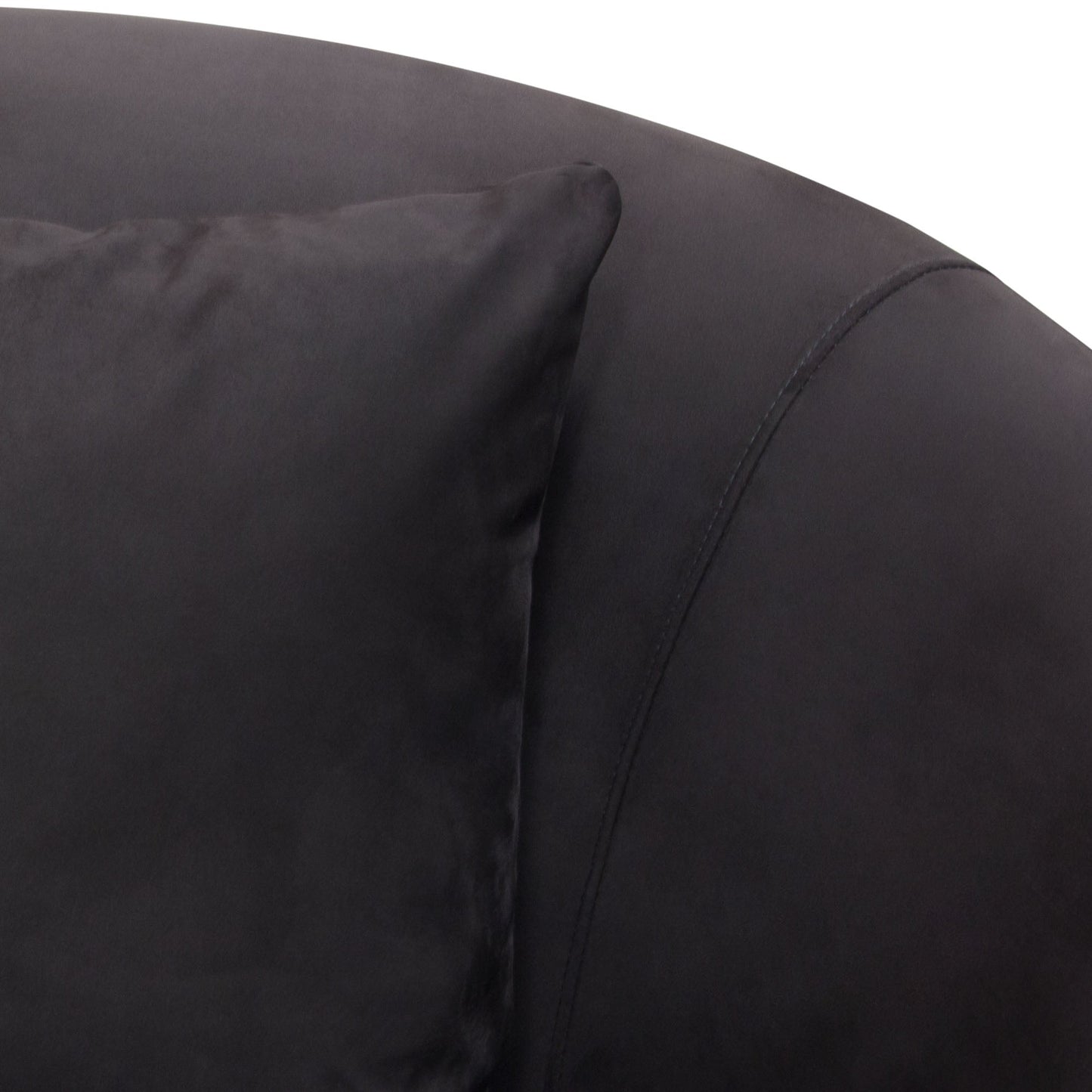 Raven Chair in Black Suede Velvet w/ Brushed Gold Accent Trim by Diamond Sofa