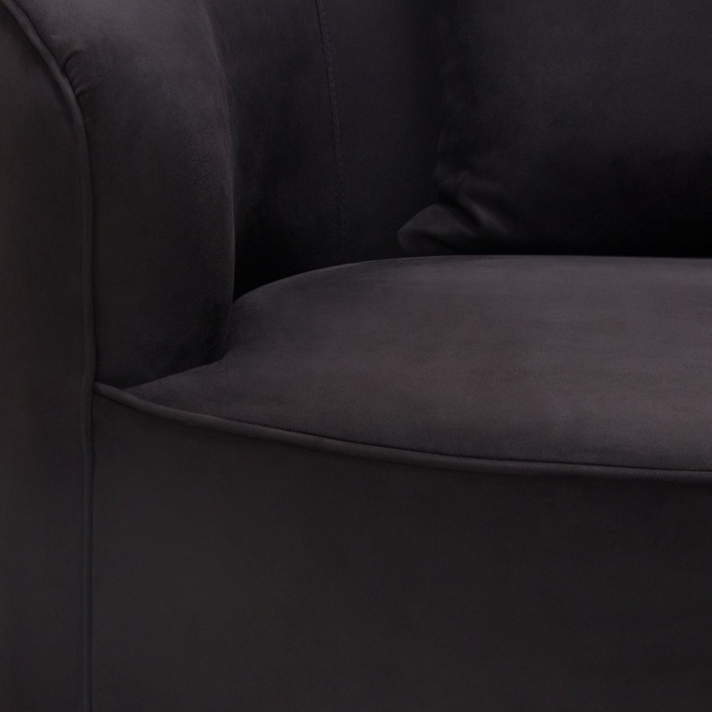 Raven Chair in Black Suede Velvet w/ Brushed Gold Accent Trim by Diamond Sofa
