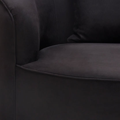 Raven Chair in Black Suede Velvet w/ Brushed Gold Accent Trim by Diamond Sofa