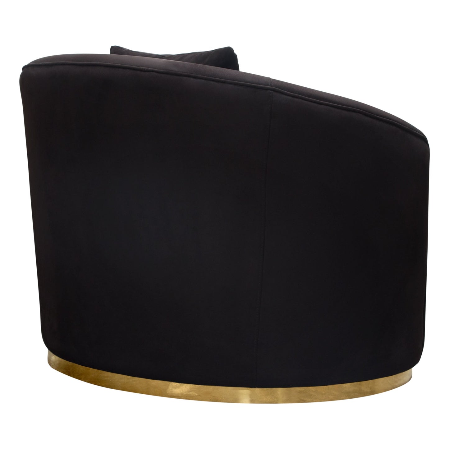 Raven Chair in Black Suede Velvet w/ Brushed Gold Accent Trim by Diamond Sofa