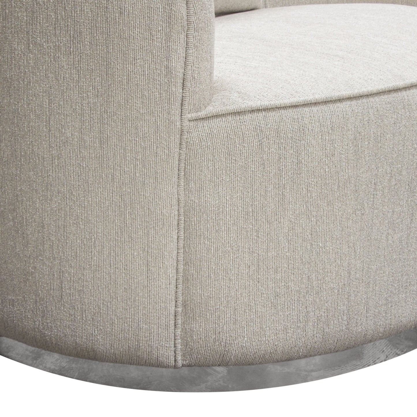 Raven Chair in Light Cream Fabric w/ Brushed Silver Accent Trim by Diamond Sofa